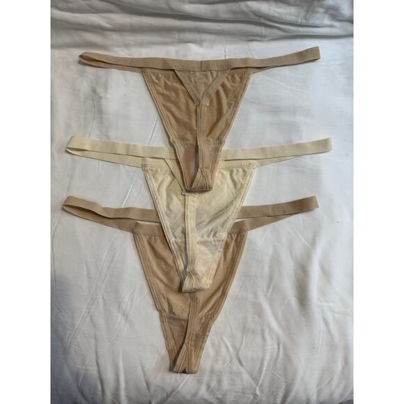 NWOT 3 Maidenform Vintage 90’s Nude Tone Thong Panties - OS - Picture 2 of 5
